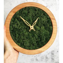 Часы настенные МОХ с мхом диаметр 20 см