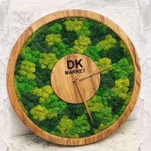 Wall clock MOX with moss diameter 60 cm
