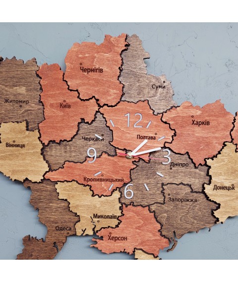 Карта Украины с часами. Многослойная карта Украины