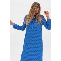 Довга максі сукня-сорочка зі спущеним плечем із котону блакитного кольору Мерні