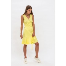 Чарівне літня сукня  з рюшами із шовку жовтого кольору Герра