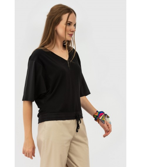 Блуза з коротким рукавом чорна Віаль
