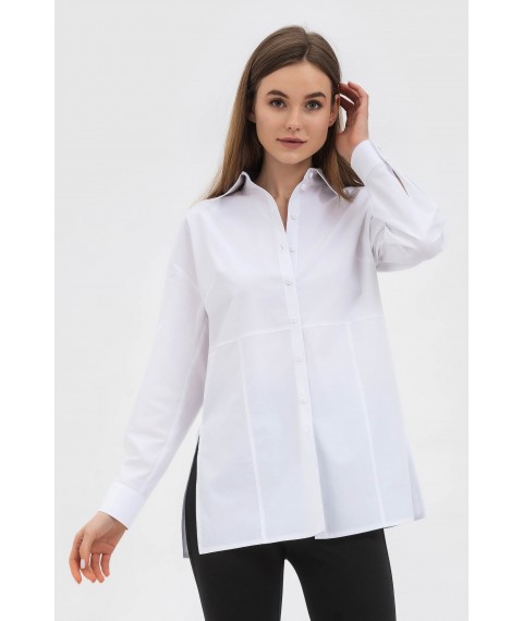 Вільна біла блуза з натуральної тканини Лорето