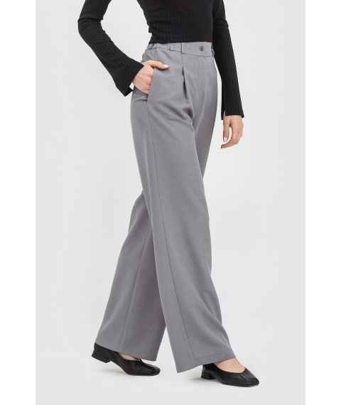 Прямі жіночі штани сірого кольору з високою посадкою Арналь