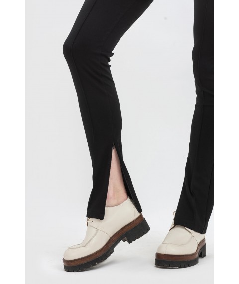 Стильні жіночі штани з французького трикотажу з застібками по низу штанини Фірлі