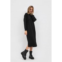 Трикотажна оверсайз сукня чорного кольору довжиною за коліно Міото