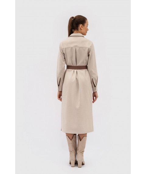 Довга  сукня -сорочка з пальтової тканини з дрібним принтом Вадор