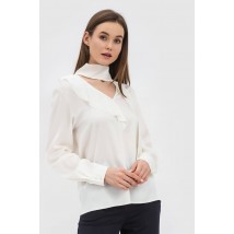 Жіноча молочна блуза з шифону прямого силуету Флуро 01