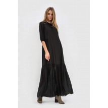 Довга чорна сукня з шифону чорного кольору в силуеті трапеція Каліса