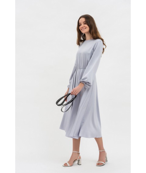 Довга жіноча сукня з мокрого шовку сірого відтінку Арне 01