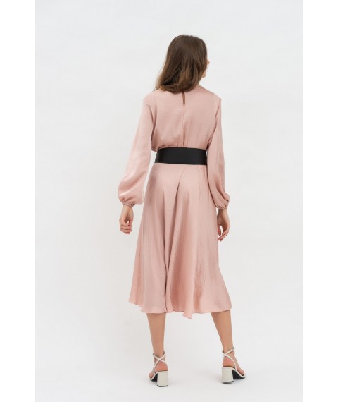 Довга жіноча сукня з мокрого шовку рожевого відтінку Арне 02
