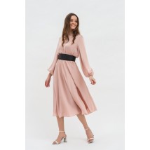 Довга жіноча сукня з мокрого шовку рожевого відтінку Арне 02