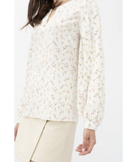 Молочна блуза у квітковий принт Кірука