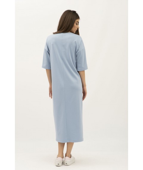 Блакитна жіноча сукня прямого крою зі спущеним рукавом Абені 01