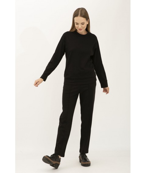 Жіночий костюм чорний світшот та штани завужені Тейда 01
