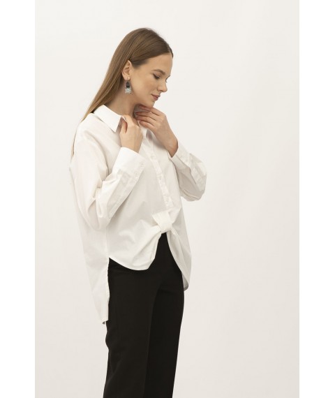 Жіноча біла блуза із бавовни сорочкового крою Фаіне