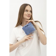 Велюрова косметичка блакитного кольру Косметичка 02