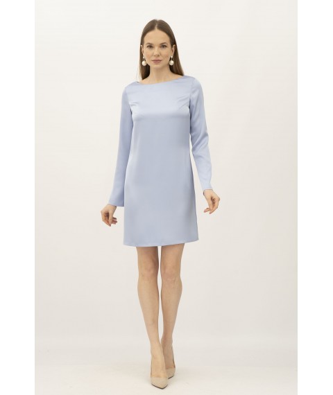 Блакитна жіноча сукня міні з сатину в білизняному стилі Лелі