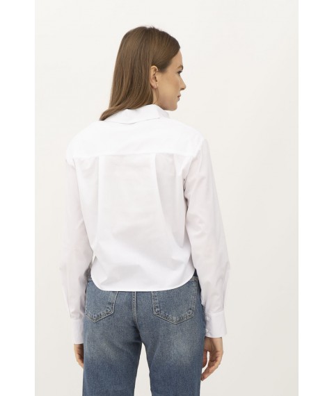 Укорочена біла сорочка з бавовни 24107200