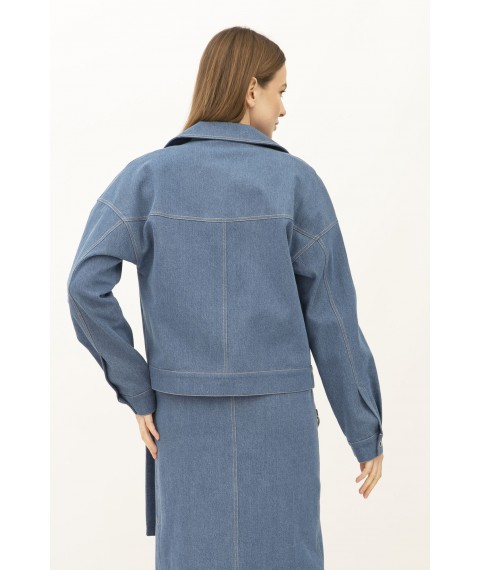 Куртка денім світло блакитного кольору укорочена Адагер 1