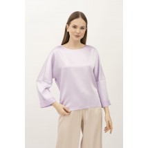 Жіноча блуза бузкового кольору вільного силуету з сатину Нісса 05