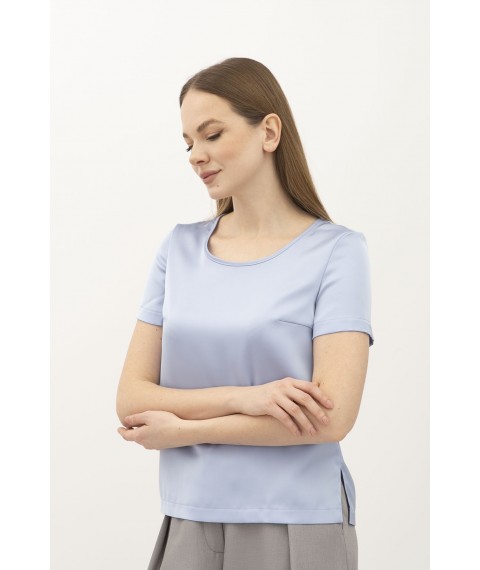 Блуза - футболка з шовку блакитна Ламін 243