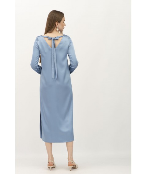 Сукня блакитна з сатину вільного силуету Амелі 01