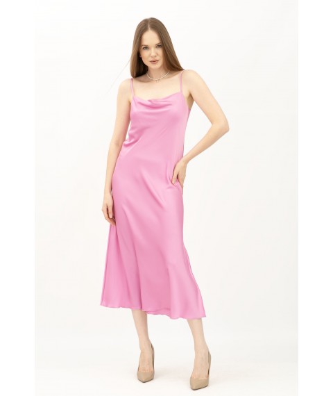 Сукня комбінація рожевого кольору з шовку Граян 3003