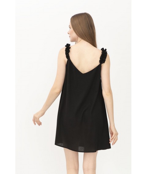 Сукня з льону довжина міні чорна Урлі 01