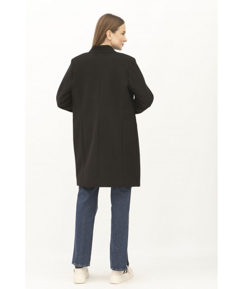 Класичне пальто чорного кольору напівприлеглого силуету Клєра 02