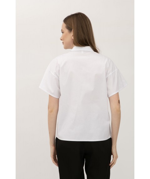 Бавовняна біла блуза з коротким рукавом Трікет