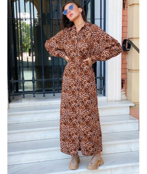 Shirt dress in maxi length (019)