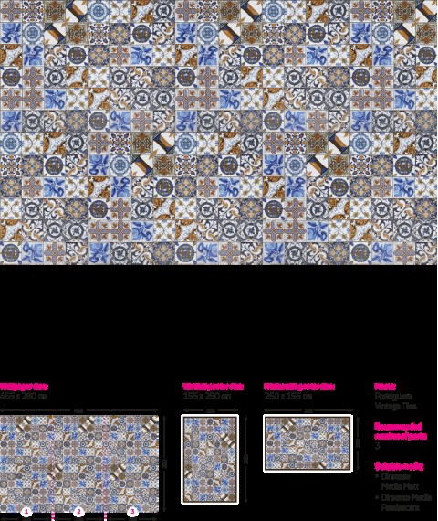 Дизайнерское панно в столовую Portuguese Vintage Tiles 465 см х 280 см