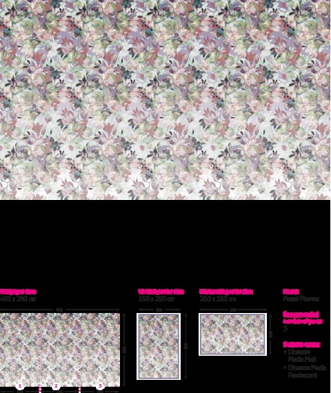Дизайнерское панно в спальню Pastel flowers in Retro style 465 см х 280 см