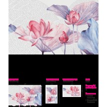 Designer panel for the bedroom, guest room Lotus flowers 465 cm x 280 cm