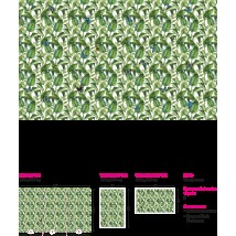 Gestaltungstafel f?r den Ruheraum, Empfangsraum Green Leaves Dimense print 250 cm x 155 cm