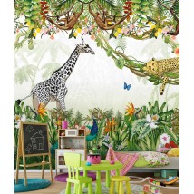 Designtafel im Kinderzimmer Dschungel 110 cm x 150 cm