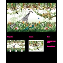 Design panel for the children's room Jungle 155 cm x 250 cm