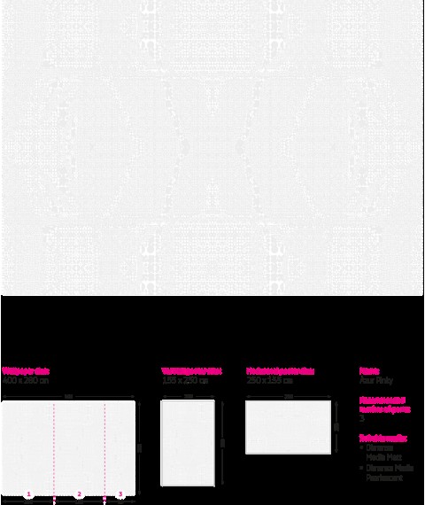 Embossed design panels 3D Azur Pinky structure 155 cm x 250 cm