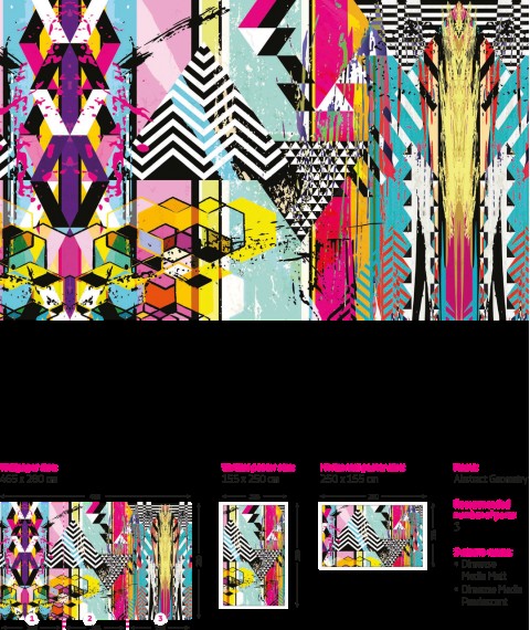 Design panel in pop art style Abstract Geometry 250 cm x 155 cm