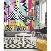 Wallpaper pop art in the living room design Abstract Geometry Abstract Geometry 465 cm x 280 cm