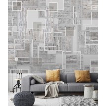 Photo wallpaper 3D for the bedroom, designer Decorative Concrete Wood & Concrete in the Loft style 155 cm x 250 cm