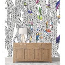 Vliestapete Design Blumen im Flur, Loggia, Flur Weave & Flowers 310 cm x 280 cm Muschel