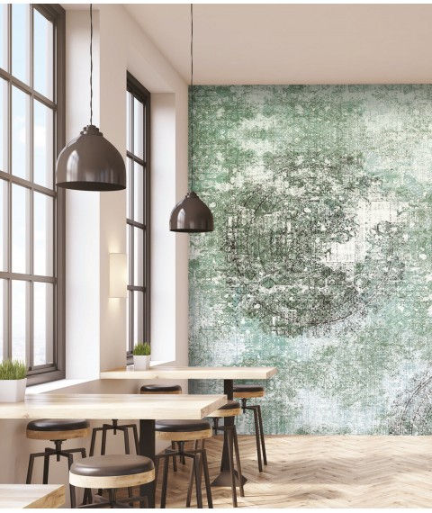 Non-woven trellis in modern design interior Spring Water Dimense print 465 cm x 400 cm Line