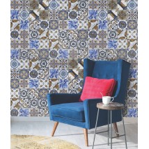 Designer art wallpaper for the kitchen imitation tiles Portuguese Vintage Tiles 250 cm x 155 cm