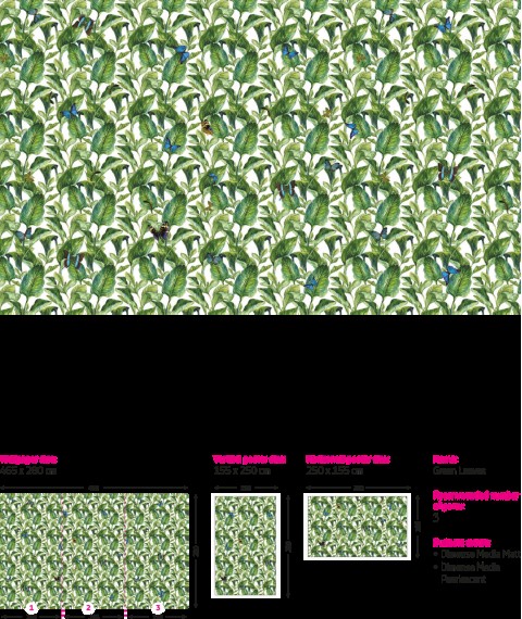 Fototapete Vlies Zimmerpflanzen Gr?nes Blatt Design Green Leaves 155 cm x 250 cm