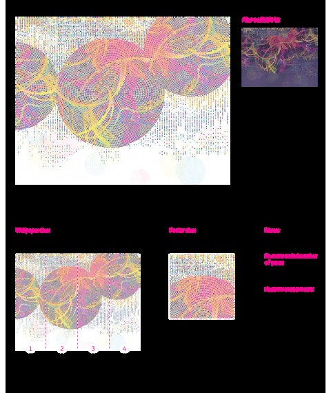 Дизайнерское структурное панно Color Dots в стиле авангард 525 см х 410 см