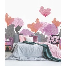 Designer non-woven photo wallpaper in the bedroom on the wall Coral reef Coral 155 cm x 250 cm