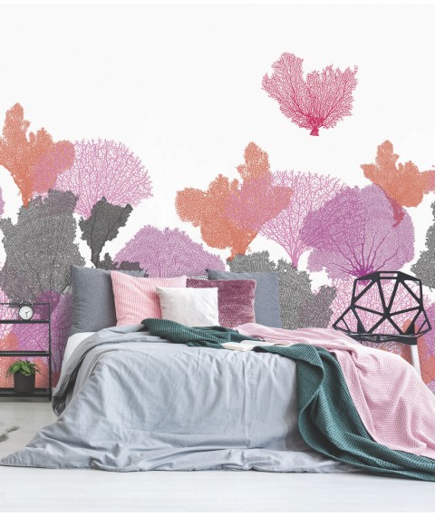 Eco wallpaper non-woven in the bedroom on the wall Coral reefs Coral 310 cm x 280 cm Line