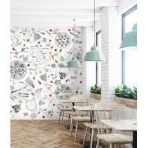 Non-woven wallpaper for pizzeria restaurant cafe Pizzeria 310 cm x 280 cm Line